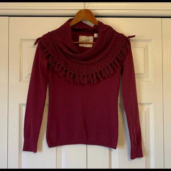 Anthropologie Fringe Cowl Sweater - Picture 2 of 4
